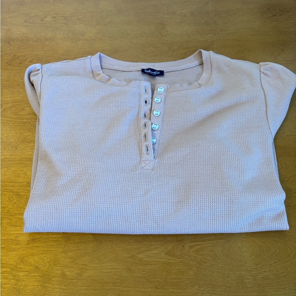 Splendid pinkish brown Women's Long Sleeve Waffle Top - Picture 6 of 9